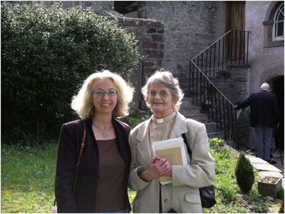 Jan Tringham, Headmistress of the Ravenstonedale village Primary School and Ann Gray the final Minister, after the service Jan Tringham, Headmistress of the Ravenstonedale village Primary School and Ann Gray the final Minister, after the service