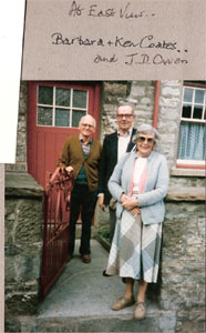 Mr and Mrs Ken Coates and Revd D Owen outside East View House